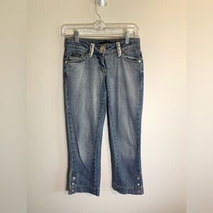 Vintage Dolce & Gabbana Rhinestone bling denim capris size 26/27